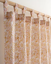 Indian Floral Block Printed Curtains Set for Home 