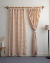 Indian Floral Block Printed Curtains Set for Home 