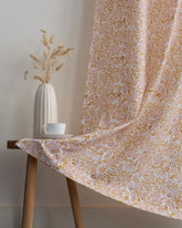 Indian Floral Block Printed Curtains Set for Home 