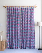 Indian Floral Block Printed Organic Cotton Curtains