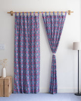 Indian Floral Block Printed Organic Cotton Curtains
