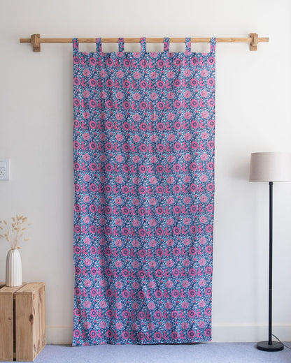 Indian Floral Block Printed Organic Cotton Curtains