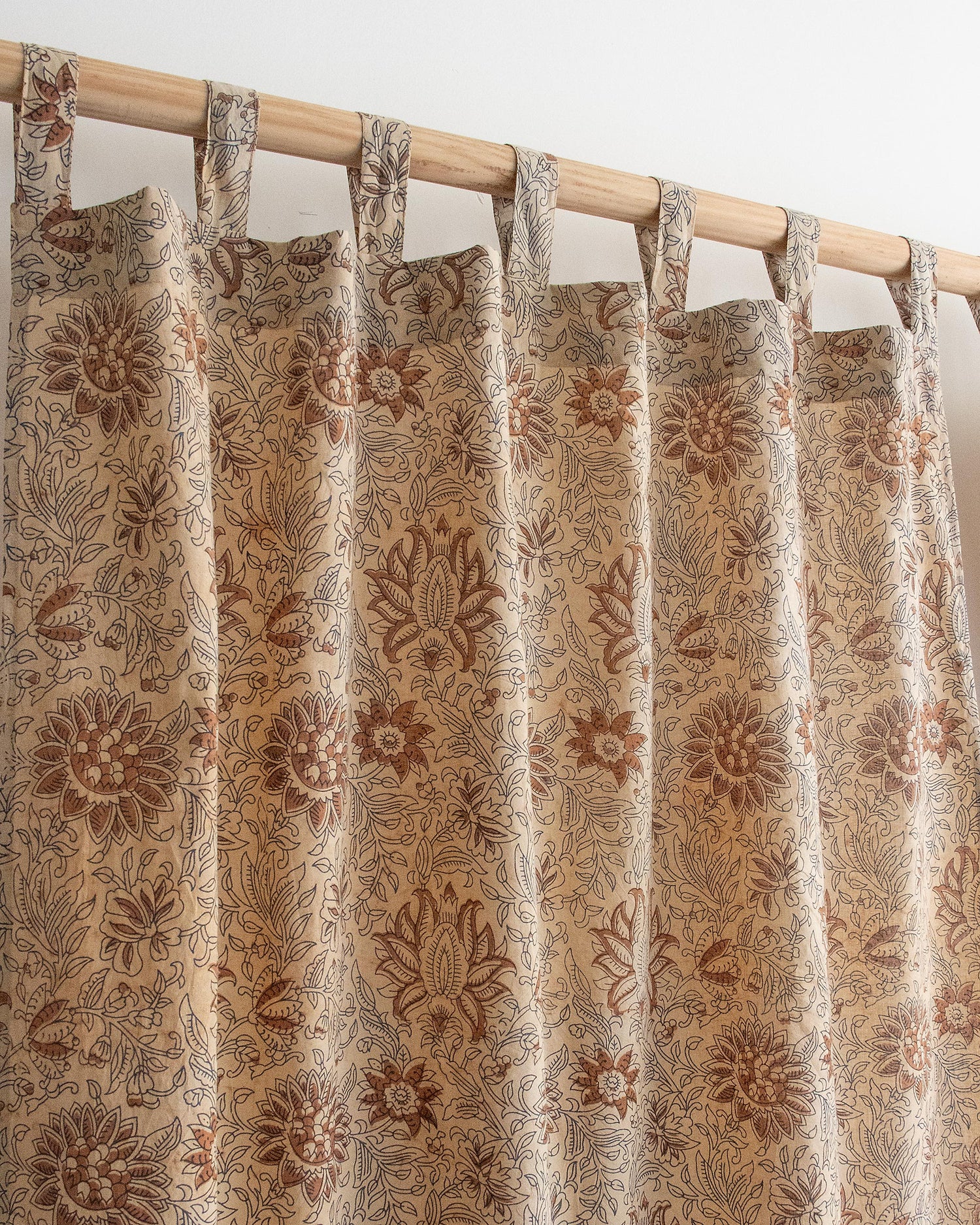 Indian Floral Block Printed Pure Cotton Curtain Online