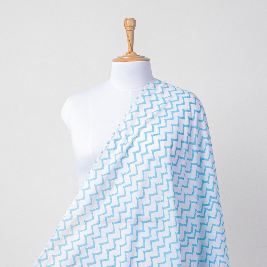 Indian Hand Block Blue Zig Zag Beach Sarog Wrap For Women