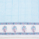 Indian Hand Block Blue Zig Zag Beach Sarog Wrap For Women