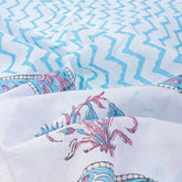 Indian Hand Block Blue Zig Zag Beach Sarog Wrap For Women