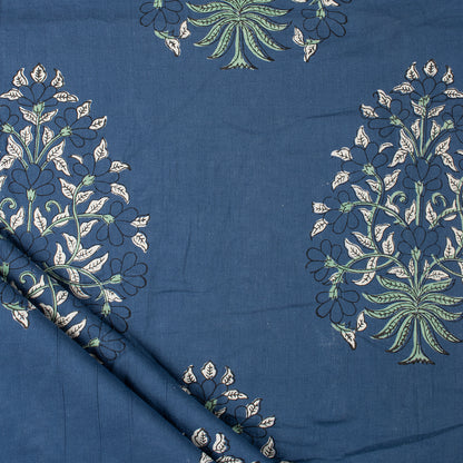 Indian Hand Block Boota Printed Discharge Fabric