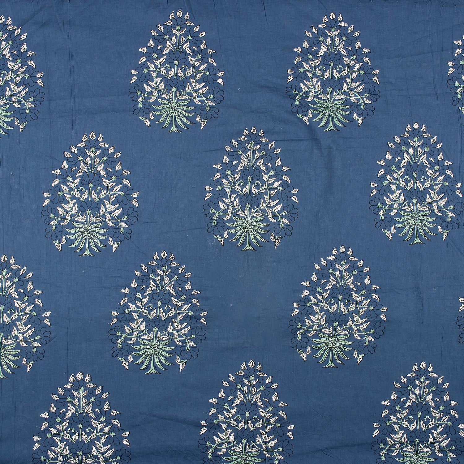 Indian Hand Block Boota Printed Discharge Fabric