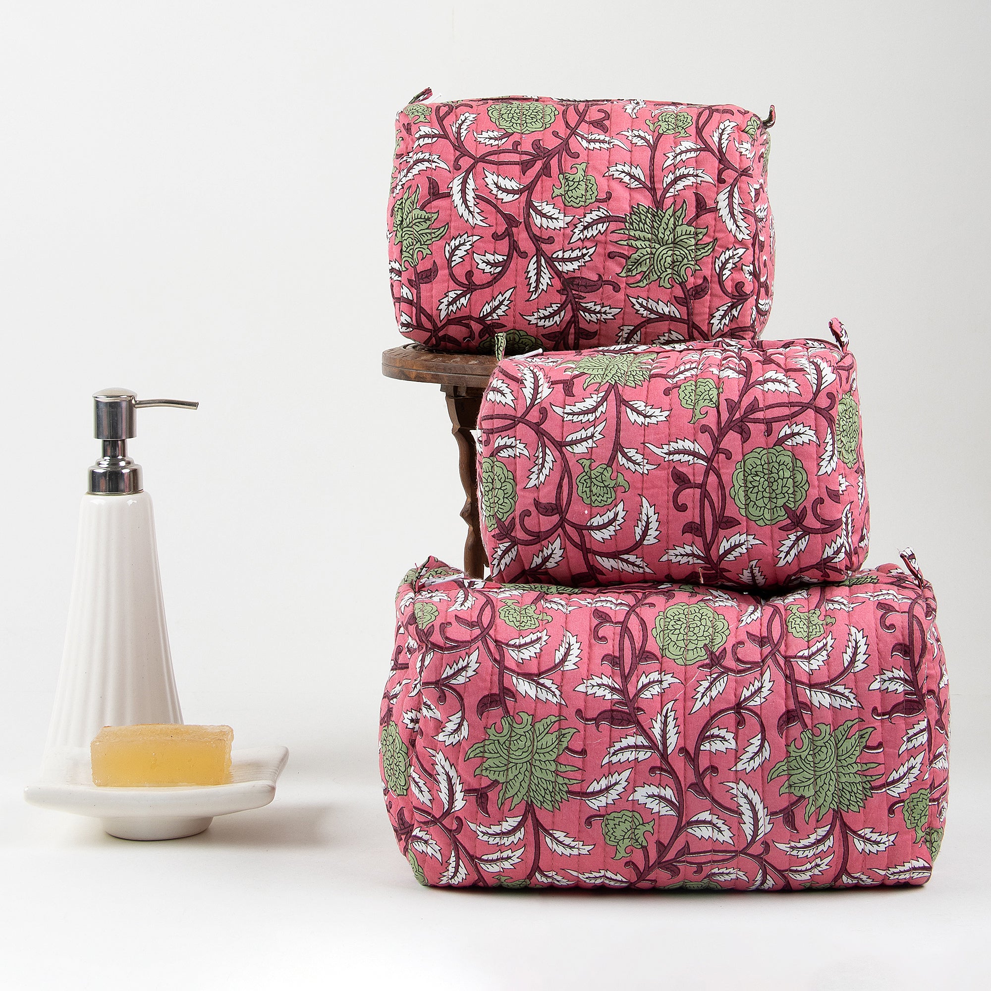 Indian Hand Block Cotton Best Toilteries Bag With Pockets