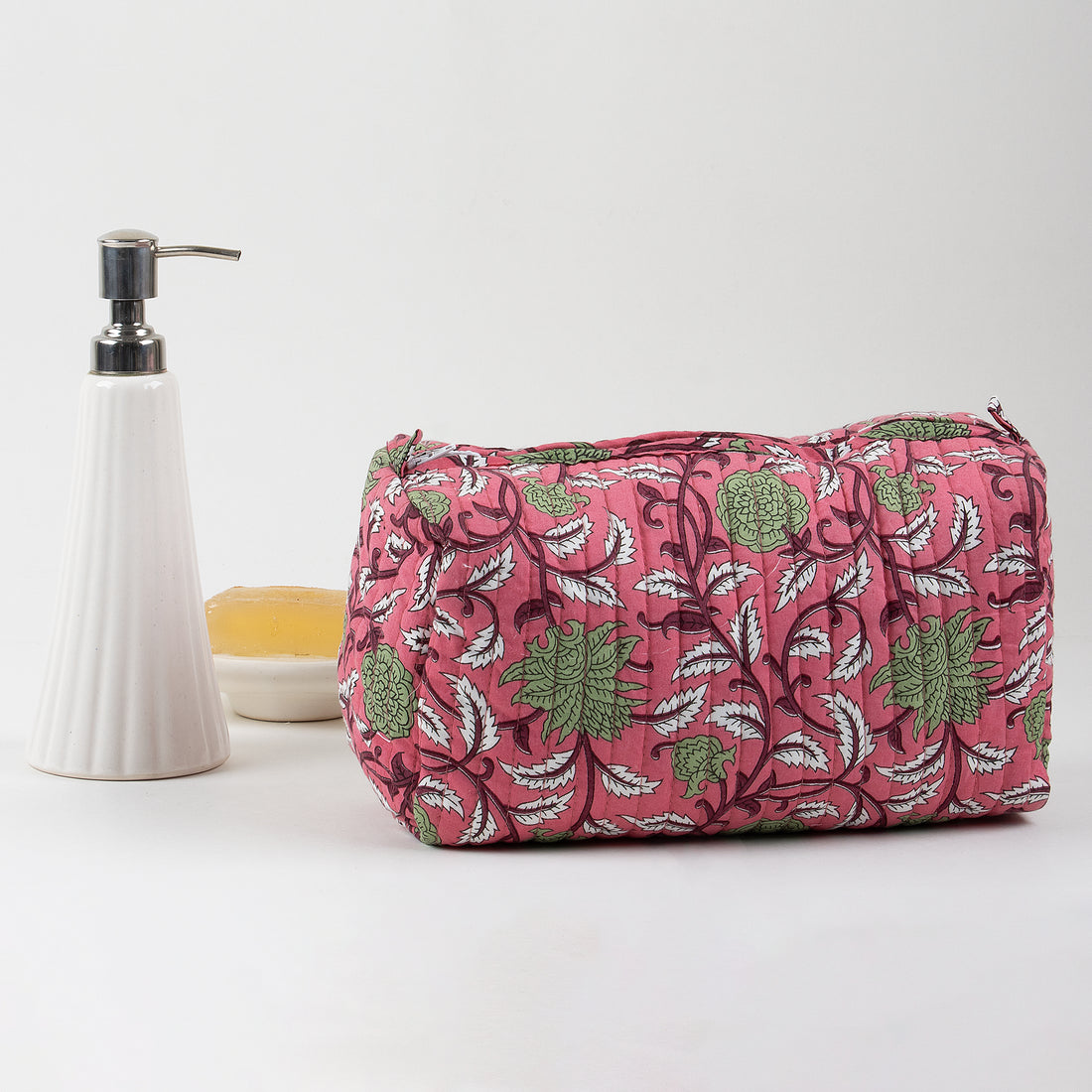 Indian Hand Block Cotton Best Toilteries Bag With Pockets
