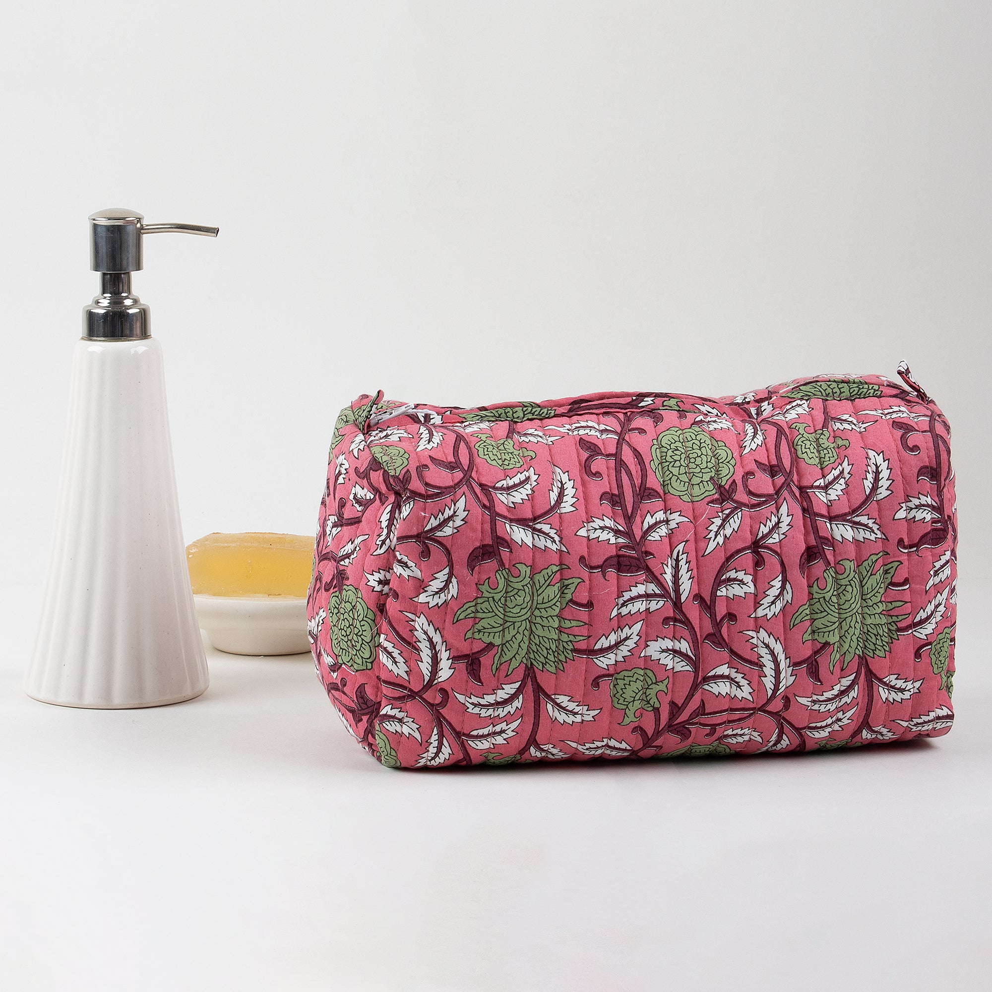 Indian Hand Block Cotton Best Toilteries Bag With Pockets