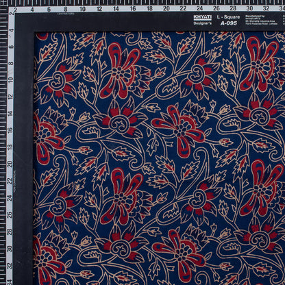 Indian Hand Block Printed Ajrakh Dress Fabric