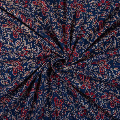 Indian Hand Block Printed Ajrakh Dress Fabric