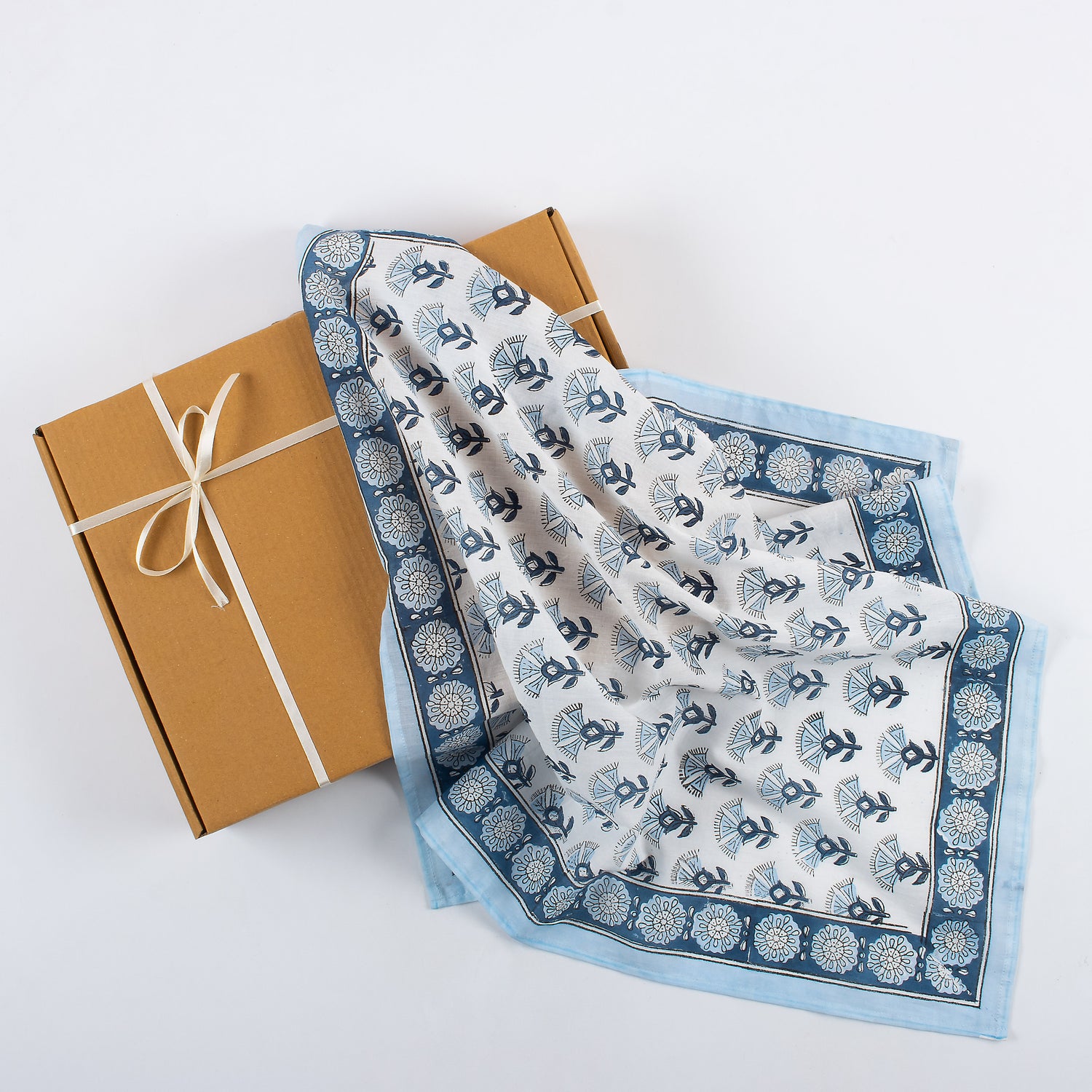 Indian Hand Block Printed Cotton Bandanas For Men &amp; Women&
