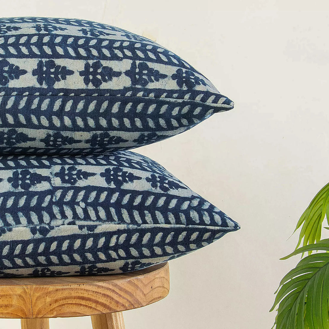 Indian Hand Block Printed Cotton Canvas Cushion Cover