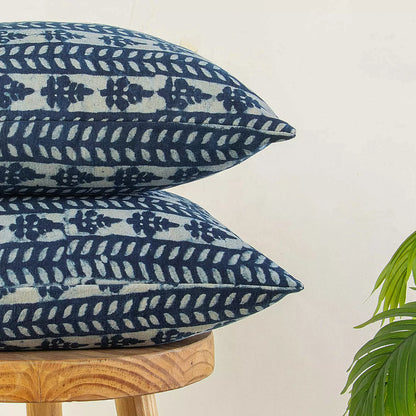 Indian Hand Block Printed Cotton Canvas Cushion Cover
