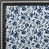 Indian Hand Block Printed Cotton Indigo Running Fabric