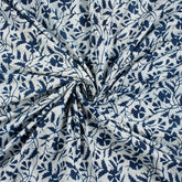 Indian Hand Block Printed Cotton Indigo Running Fabric