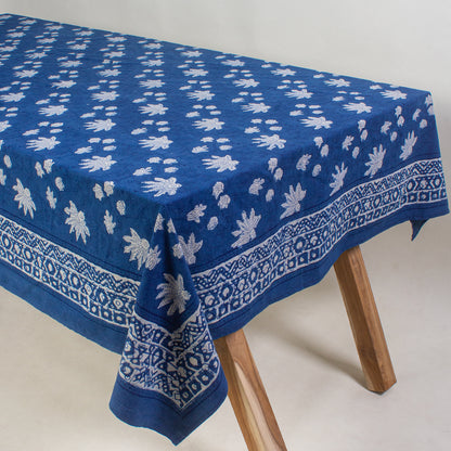 Indian Hand Block Printed Floral Dining Cotton Table Cloth