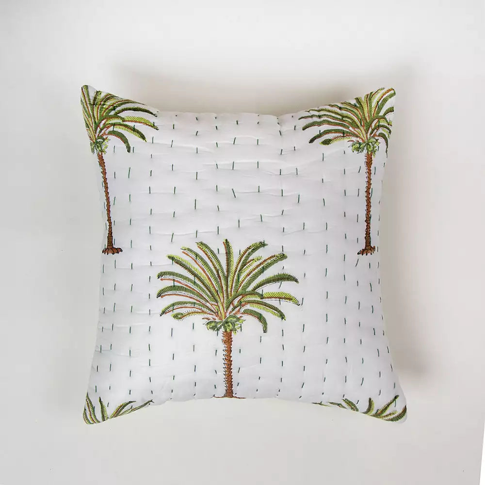 Indian Hand Block Printed Kantha Quilted Cushion Covers