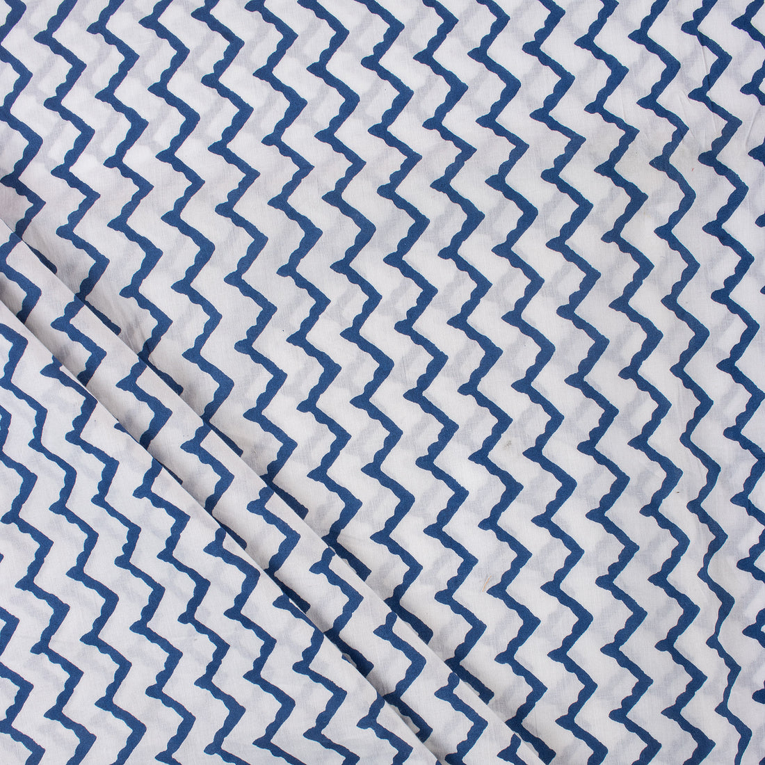 Buy Indian Hand Block Printed ZIg Zag Cotton Fabric