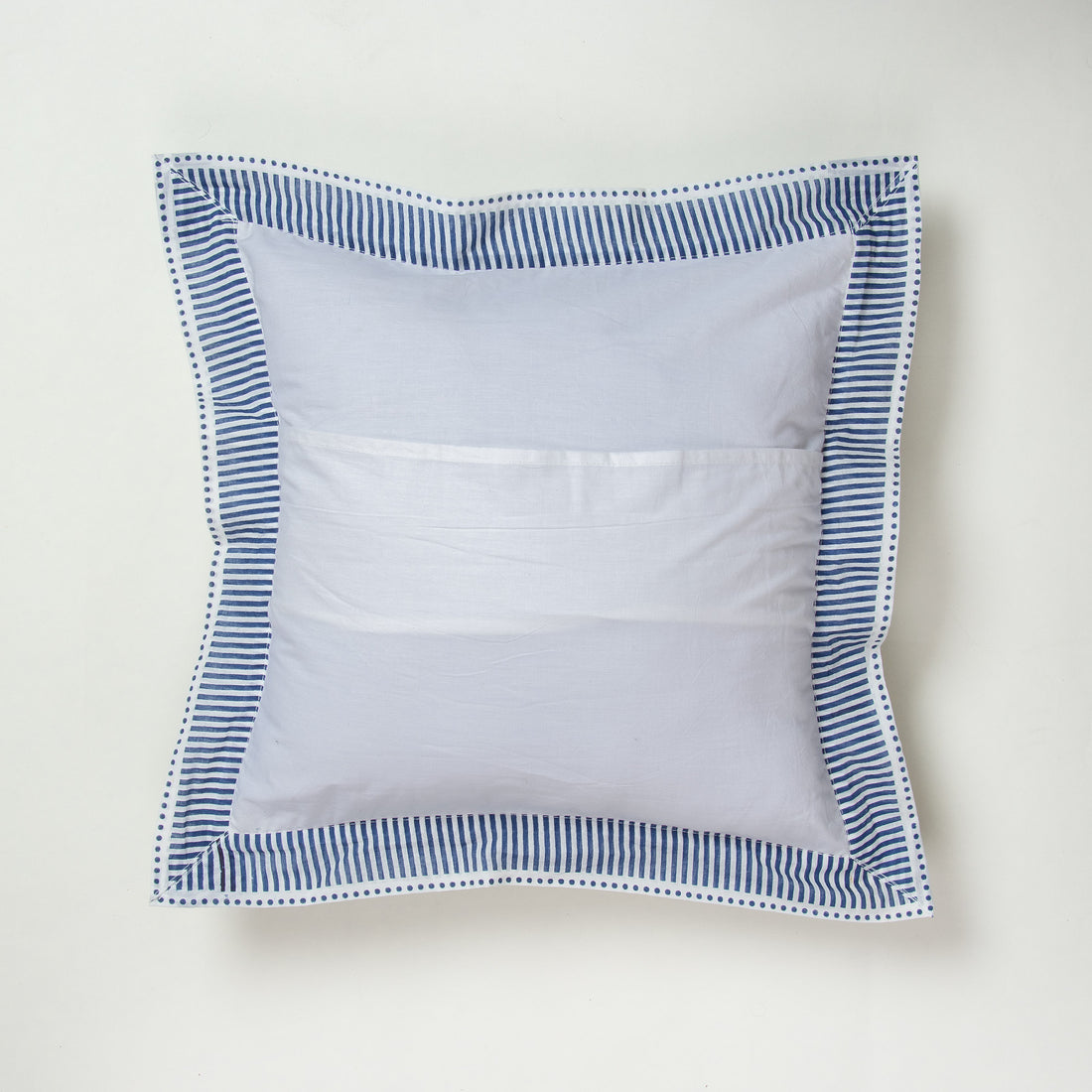 Indian Hand Kantha Stitched Cotton Blue Stirped Pillow Covers