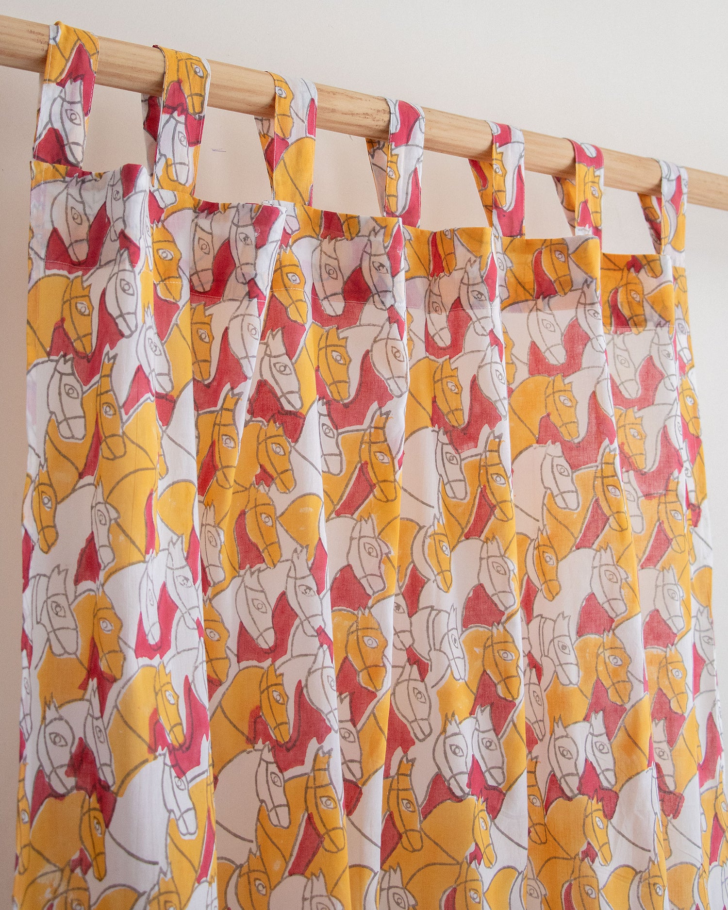 Indian Horse Block Printed Cotton Curtains Online