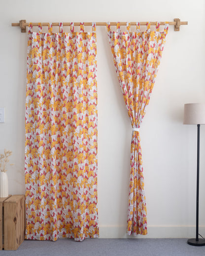 Indian Horse Block Printed Cotton Curtains Online