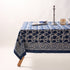 Indian Indigo Blue Hand Block Printed Cotton Dining Table Cover