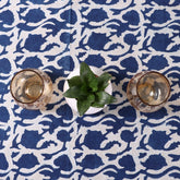 Indian Indigo Blue Hand Block Printed Cotton Dining Table Cover