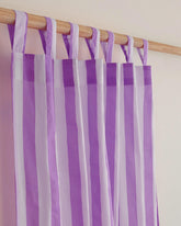 Indian Lavender Purple Striped Organic Cotton Curtains