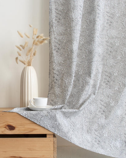 Indian Leaf Block Printed Curtains for living Room
