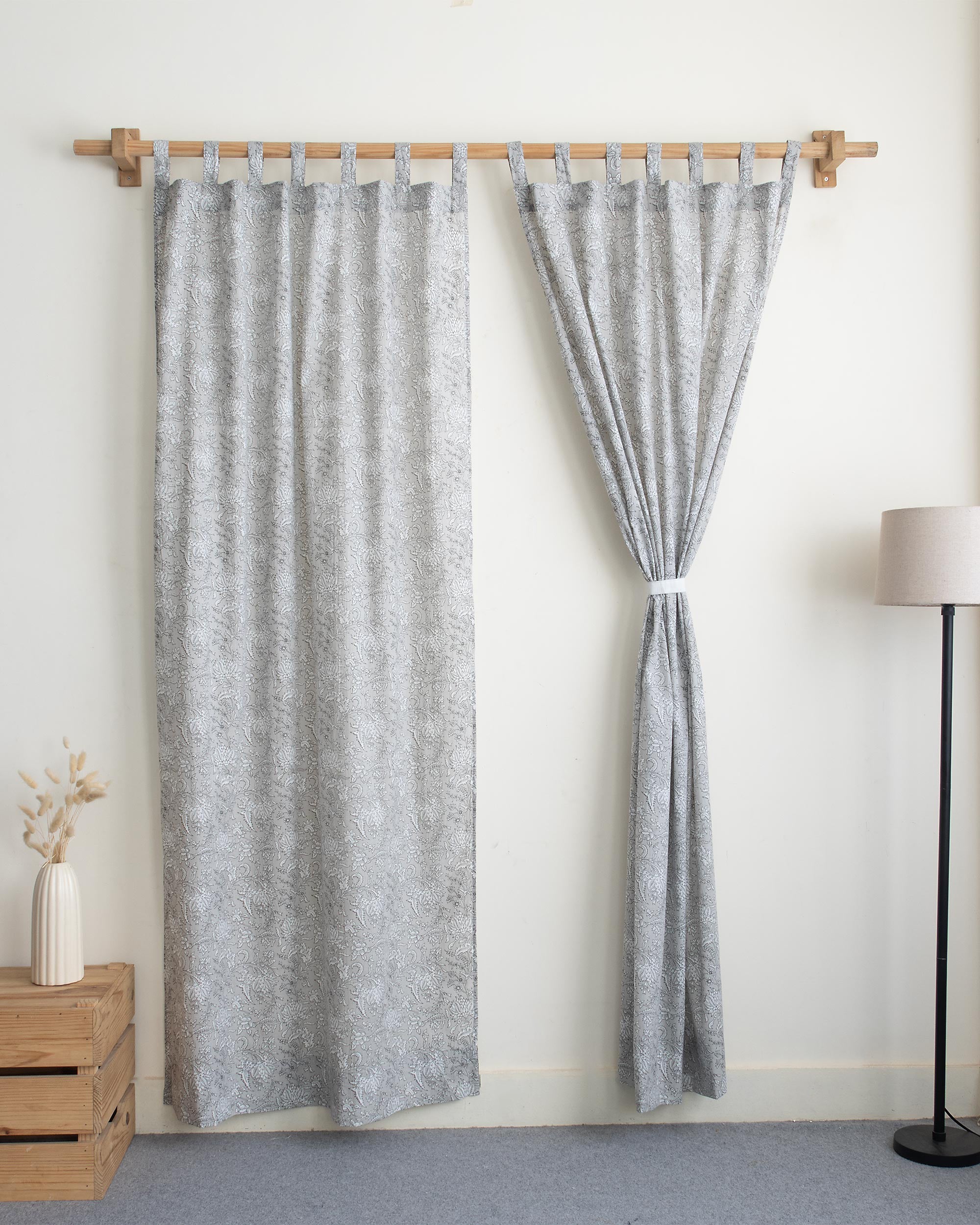 Indian Leaf Block Printed Curtains for living Room