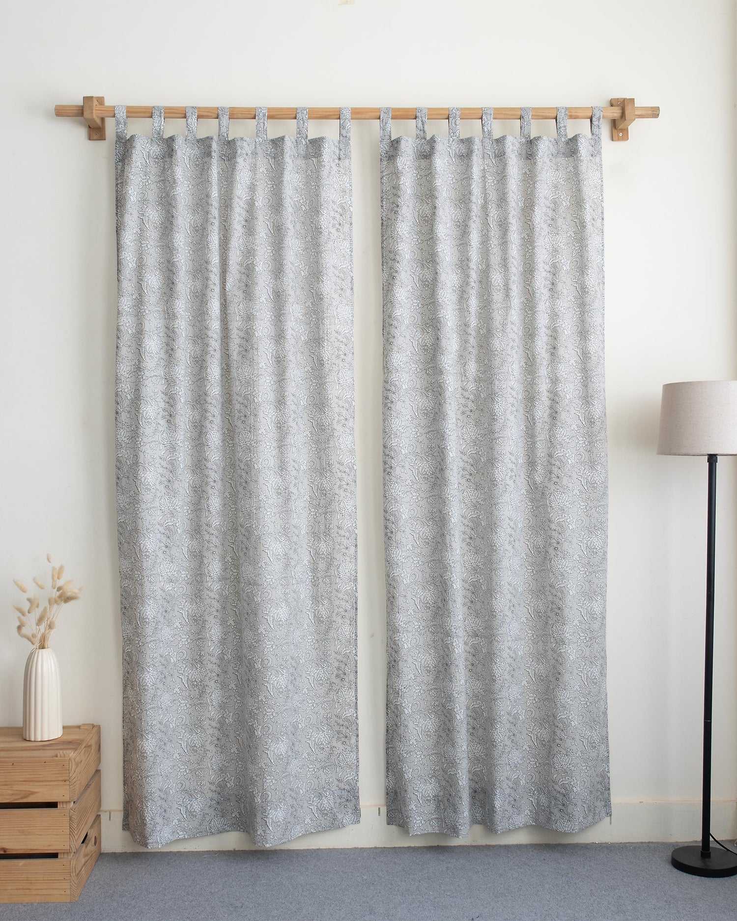 Indian Leaf Block Printed Curtains for living Room