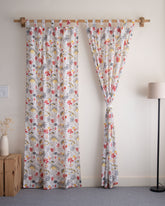 Indian Multicolor Floral Block Printed Cotton Curtain
