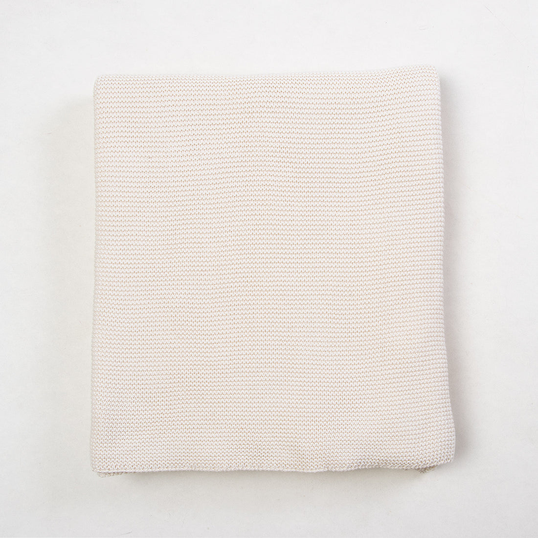  Indian Organic Cotton Cream Knit Throw Blanket