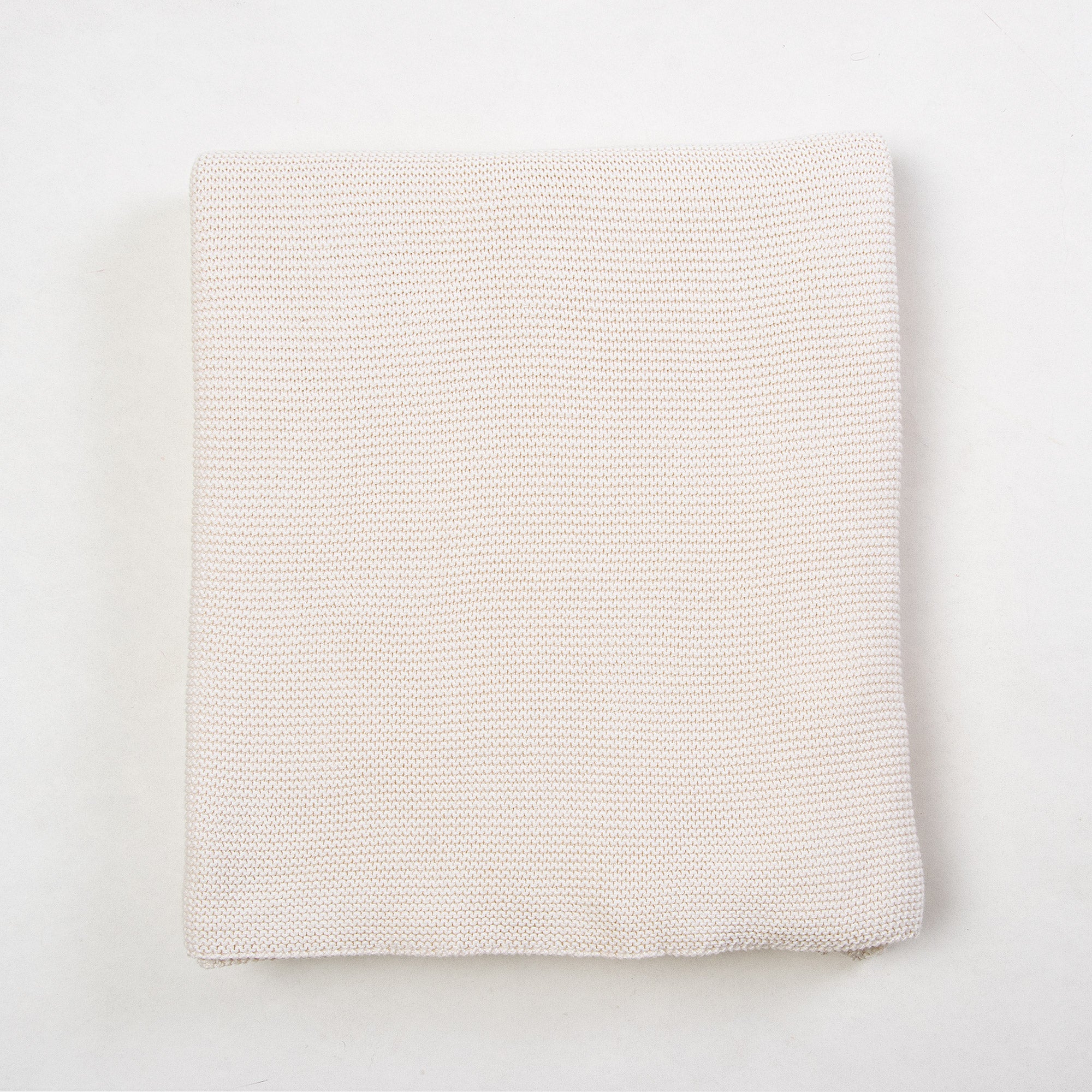  Indian Organic Cotton Cream Knit Throw Blanket