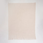  Indian Organic Cotton Cream Knit Throw Blanket