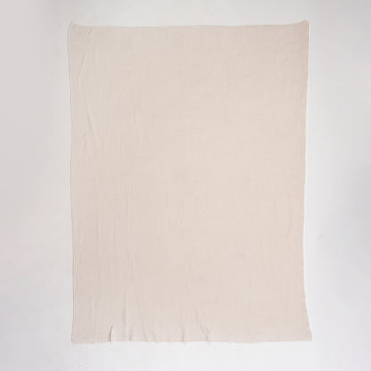  Indian Organic Cotton Cream Knit Throw Blanket
