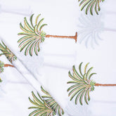 Indian Palm Tree Block Printed Pure Cotton Fabric