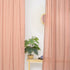 Indian Peach Color Organic Cotton Curtains Set of 2