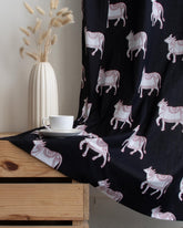 Indian Pichwai Cow Block Printed Cotton Curtains