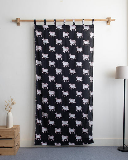 Indian Pichwai Cow Block Printed Cotton Curtains