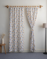 Indian Polka Dots Block Printed Curtains Set for Bedroom