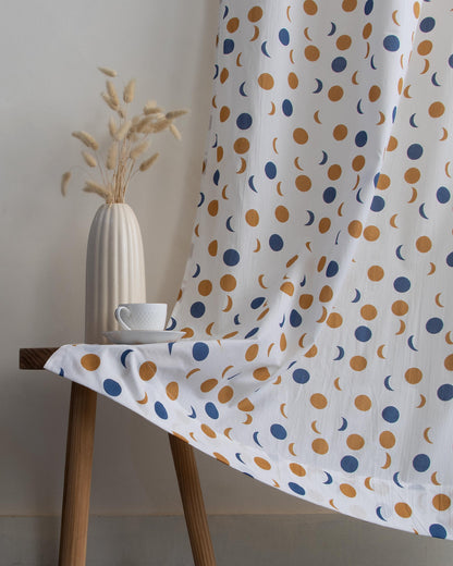 Indian Polka Dots Block Printed Curtains Set for Bedroom