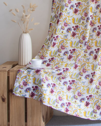 Indian Pure Cotton Floral Block Printed Curtains