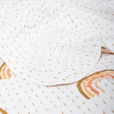 Indian Rainbow Hand Block Printed Cotton Kantha Quilt