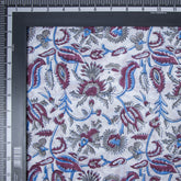 Indian Red Floral Hand Block Print Cotton Fabric