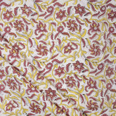 Indian Red Floral Hand Block Print Fabric