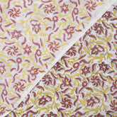 Indian Red Floral Hand Block Print Fabric